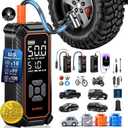 OlarHike Tire Inflator Portable Air Compressor, 150PSI Dual Power - 6000mAh & 12V DC, Cordless Air Pump for Car Tires, Bikes, Motorcycle, Balls with LED & Digital Pressure Gauge, Gift for Mom