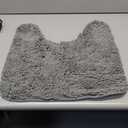 OLANLY Toilet Rugs U-Shaped 19.5*19, Extra Soft Absorbent Chenille Contour Bathroom Rugs for Toilet, Dry Quickly, Machine Washable, Non-Slip Toilet Bath Mat, Grey