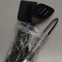 4-Piece Black – Slotted Turner, Solid Spoon, Slotted Spoon & Ladle, Nonstick-Safe, Heat Resistant to 400F, Dishwasher Safe