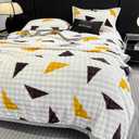 Fleece Bed Blankets Queen Size - Soft Lightweight Plush Fuzzy Cozy Luxury Blanket Microfiber Throw for Couch Bed,All-Season Breathable,80x90 Inches (Triangle)