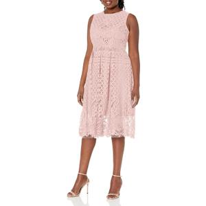 VEIISAR Womens Fashion Sleeveless Lace Fit Elegant Cocktail Party Dress (Pink, M)