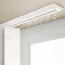 Single Curtain Track Ceiling Mounted/Self Adhesive Installation, Aluminum Heavy Duty Sliding Rails for Windows, Silent Curtain Track System for Dividers Living Room Bedroom (White, 9.8FT300CM