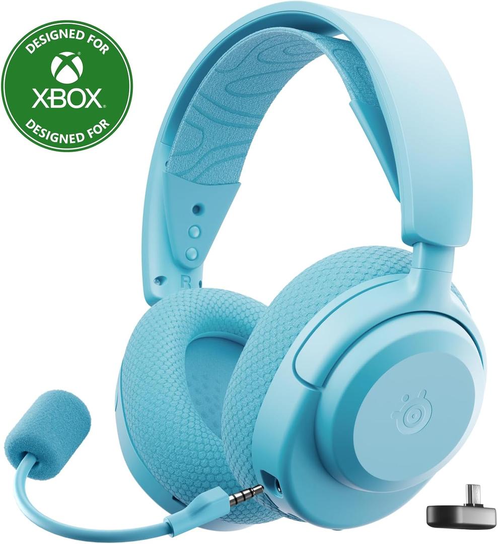 SteelSeries Arctis Nova 3X Wireless Multi-Platform Gaming Headset Mobile App Control 40 HR Battery Neodymium Magnetic Drivers 2.4GHz/Bluetooth Xbox, PS5, PC, Switch, Mobile Aqua