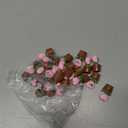 Threehoney 30 Pcs Mini Resin Flowers Samll Heart Statues Mini Resin Potted Heart Flower Statues for Birthday Desktop Decorations DIY Miniature Landscape Fairy Garden Decor(Pink)