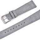 Unisex 18mm Super Soft Suede Leather Watch Band Quick Release Lightweight Watch Strap, Gray