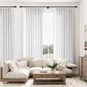 Naturoom White Linen Pinch Pleated Curtains 84 Inches Long 2 Panels for Bedroom Semi Sheer Ivory Curtains Linen Textured Drape Farmhouse Rustic Decor for Living Room Dining Room 84 Inch Length 7 FT