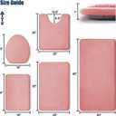 YIHOUSE Memory Foam Bath Mat Set - Super Absorbent, Non-Slip & Washable Bath Rugs - Dries quickly, Pink 5 Pieces