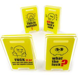 4 Pack Funny Sticky Note Holder Clips,WTF Funny Desk Sign,Fxck It desk Accessories,Acrylic Office Decor with fun messages,hilarious Gift for Coworkers, Friends
