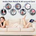 CAMECO Electric Ankle Heating Pad for Achilles Tendinitis Pain Relief, 30s Quick Heating & 86-158 Heated Ankle Brace for Women Men Home Office, Ankle Heat Wrap for Arthritis Swelling