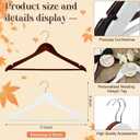 2 Pack Bride Hanger Groom Hanger Wedding Hangers with Ribbon Bow for Wedding Dress Suit Bride Gift(Brown, White,Flower)