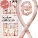 Kitsch Satin Heatless Hair Curler Set - Heatless Curls Overnight, Hair Rollers for Soft Curls & Frizz-Free Styling, No Heat Curlers To Sleep in, Curling Rod Headband with 2 Scrunchies - Sunset Tie Dye