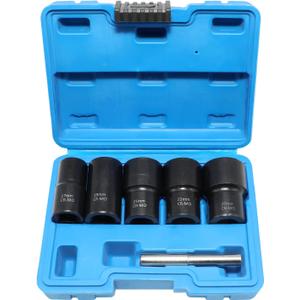 Lug Nut Remover Socket Set, Wheel Locking Stripped Nut Extractor Old Rusted Damaged Emergency Bolt Remove Twist Socket 17mm 19mm 21mm 22mm 27mm
