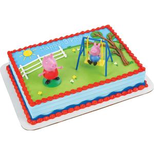 Decopac Peppa Pig Swing Set DecoSet Cake Decoration Topper Pink, 3.2" x 1.8"