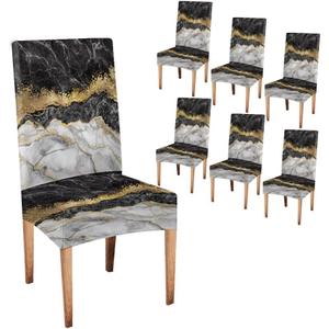 CAPSCEOLL Chair Covers Set of 6 Removable Washable Parson Chair Covers for Dining Room Living Room Kitchen (Abstract 1)