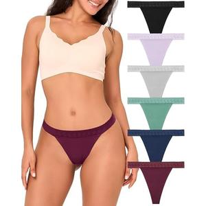 BAMBOO COOL Women's Thongs Seamless Moisture-Wicking Breathable Underwear High Stretchy Mid Waisted Panties Tagless 6 Pack M BAMBOO COOL Women's Thongs Seamless Moisture-Wicking Breathable Underwear High Stretchy Mid Waisted Panties Tagless 6 Pack M