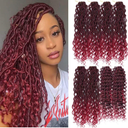 8 Packs New Goddess Locs Crochet Hair 18 Inch River Locs Braids Hair Boho Faux Locs Wavy Crochet Hair with Curly End Boho Style Synthetic Braid Hair for Black Women (#1B 18inch)