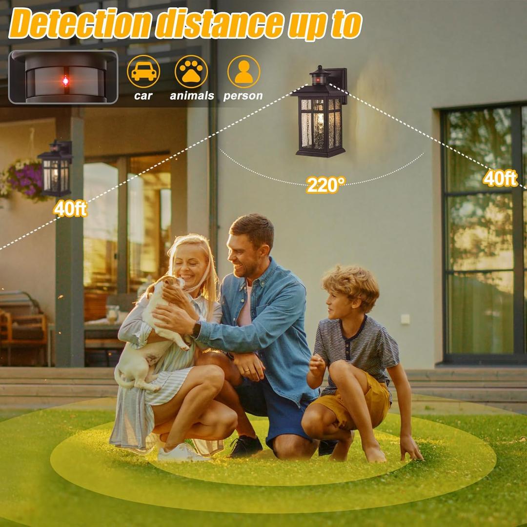 1 Pack Motion Sensor Outdoor Lights- Outdoor Porch Lights Light Fixtures Motion Sensor Bronze, Porch Lights Outdoor Bronze, Exterior Lights for House, Garage, Door