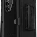OtterBox Galaxy S23 Defender Series Case - Single Unit Ships in Polybag, Ideal for Business Customers - BLACK, rugged & durable, with port protection, includes holster clip kickstand