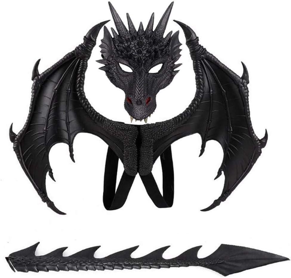 Children's Dragon Wing Costume Dinosaur Tail Mask Set Cosplay Kids Halloween Dragon Costume