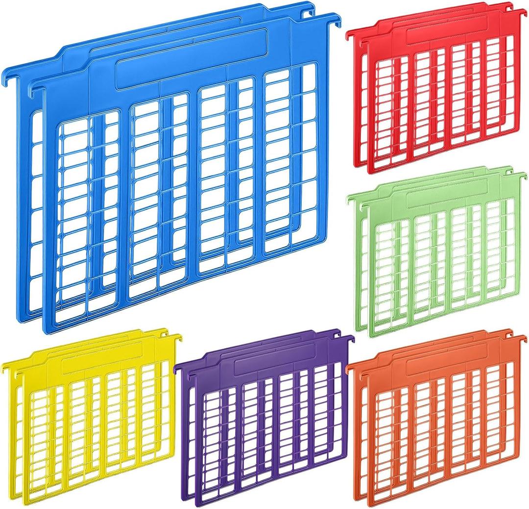 Watersay 12 Pack File Cabinet Dividers 11 x 6 in, Rainbow Color