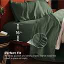 Bedsure King Size Bed Sheets - Cotton Linen Sheet Set, PureWoven Soft, Breathable & Anti-Pilling, Deep Pocket King Fitted Bedsheets Up to 16 Inches, 4 Pieces, Olive Green