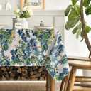 Horaldaily Chinoiserie Tablecloth 60x140 Inch Rectangular, Seasonal House Trees Vintage Style Mountain Fall Washable Seasonal Table Cover for Party Picnic Dinner Decor