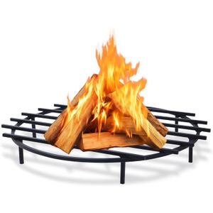 30 Inch Fire Pit Grate Round Heavy-Duty Solid Steel Fire Pit Grate with Elevated Legs, Multi-Functional Log Holder for Fireplace Outdoor Camping, Backyard Barbecue, Cooking