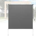 Exterior Patio Shades Roll Up Outdoor Blinds, Cordless Roller Shade for Porch Gazebo Pergola Backyard Deck Balcony, Privacy Screen Protection UV Sun Block Fade-Resistant 6ft Wide x 6 H Dark Grey, 72"W x 72"H