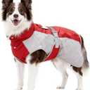 BECROWM Dog Coat Dogs Jacket Waterproof Reflective Adjustable Dog-Winter Coats for Dogs Dachshund Coat-(Red, XX-Large)