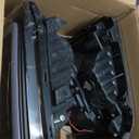 Halogen Headlight Assembly Led Day Running Light Compatible with 2005-2007 2005 2006 2007 05 06 07 Ford F250 F350 F450 F550 Super Duty/05 Ford Excursion (Black Housing Clear Reflector)