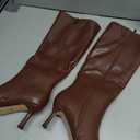 VIUGJNEX Knee High Boots for Women Stiletto Heel Square Toe Tall Boots with Side Zipper for Fall Dressy Fashion, 8