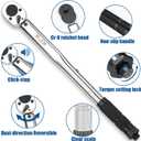 XJX 1/2-Inch Drive Click Torque Wrench Set, 10-160FT-LB/13.6-217.1Nm Torque Wrench