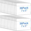 Maitys 36 Pcs Acrylic Wall Mounted Sign Holder Vertical Plastic Clear Frames No Drilling Wall Mounted Sign Holder with Adhesive Tape for Displaying Document Flyer Poster (5 x 7 Inch)
