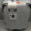 Coolife Luggage Expandable(only 28") Suitcase PC+ABS Spinner 20in 24in 28in Carry on (white grid new, S(20in)_carry on)