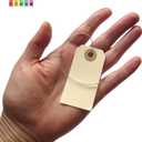 100 Manila Shipping Tags with Wire Attached #1-2 3/4 x 1 3/8 - Small Paper Hang Labels with Metal Ties and Reinforced Hole, Pre-Wired Tags to Tie On