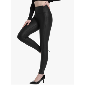 Women's Faux Leather Leggings Stretch High Waisted Shiny Leggings Leather Pants Pleather Leggings Yoga Pants Size S
