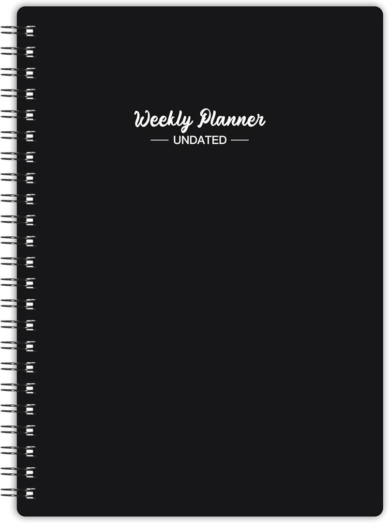 Weekly Planner - Undated Planner for Whole Year, 67 Weeks, To Do List & Weekly Focus, Undated Weekly Planner with Weekly Priorities, Habit Tracker for Office School Suppies, 5.7'' x 8.2'' (black)