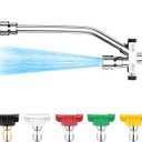 Foam Cannon Dual-Connector Accessory, Pressure Washer Double Tip Attachment for Soap Cannon, 5 Pressure Washer Sprayer Nozzles, 1/4" Quick Connect