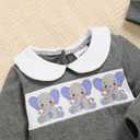 GRNSHTS Newborn Romper Coming Home Outfits Infant Girl Boy Cute Print Long Sleeve Bodysuit with Mitten, Matching Hat Jumpsuit (Gray, XS)