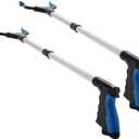 2024 Upgrade Grabber Reacher Tool, 360 Rotating Head, Wide Jaw, 32" Foldable, Lightweight Trash Claw Grabbers for Elderly, Reaching Tool for Trash Pick Up Stick, Litter Picker, Arm Extension (Blue3)