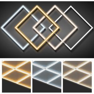 VIHOSE 4 Pcs 2x2 ft Edge-lit Frame LED Flat Panel Lights Grid Drop Ceiling Lights with 3000K/4000K/6500K Selectable 110-265v for Offices Shops Bathrooms with Integrated Ceilings
