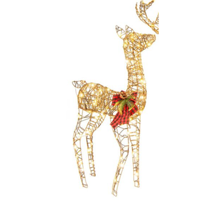 2-PC Pre-lit Christmas Reindeer Family Decoration with 200 LED Lights