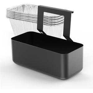 Grease Cup with 10 Pack Disposable Aluminum Foil Liners for Blackstone 17 22 28 36 inch Griddles, Drip Catcher Pan Grill Collection Pan for Blackstone Flat Top Griddle