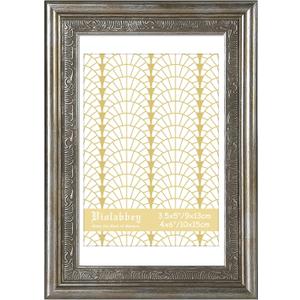 VIOLABBEY 4x6 Silver Picture Frame, Display 3.5x5 Photo with Mat or 4x6 without Mat, Ornate Vintage 4 x 6 Frame for Wall Decor or Tabletop Display, Silver