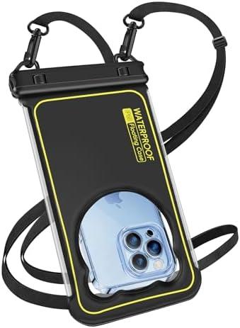 5 x MR.LUYU Waterproof Phone Pouch Floating, IP68 Waterproof Phone Case Dry Bag for iPhone 16 Pro Max 15 14 13 S25 - Beach Cruise Ship Travel Essentials - Underwater Screen Touchable, Up to 6.8'' Black