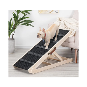 SweetBin Dog Ramp for Bed - Foldable Small to Large Dog Ramp for Couch - 6 Adjustable Height from 12" to 24" - Stairs with High Traction Mat - Wooden Portable Ramp for Dogs to Get on Bed Couch Car Up to 200LBS
