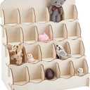 PH PandaHall 4 Tier Greeting Card Display Stand, Wooden Card Holder Organizer, Portable Sticker Storage for Retail Counter Vendor Table Vendor Events Countertop