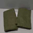 YoungsTex Olive Green Linen Curtains 40 Inch Length for Kitchen Window, Short Semi Sheer Drapes Textured Light Filtering with Rod Pocket Back Tab for Cafe Bathroom, 2 Panels, 42 X 40 Inch