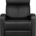 Yaheetech Home Theater Seating PU Leather Recliner Chair Modern Single Living Room Reclining Sofa with Pocket Spring Black