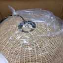 Arturesthome 2-Light Rustic Farmhouse Rattan Pendant Light,19.68in Large Dome Hand Woven Ceiling Mounted Rattan Chandelier,Coastal Beach Ceiling Hanging Light for Kitchen,Dining Room